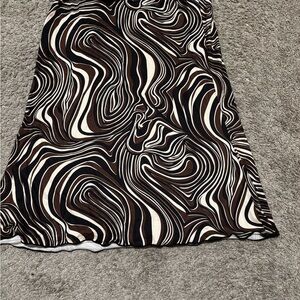 Brown and White Swirl Pattern Skirt